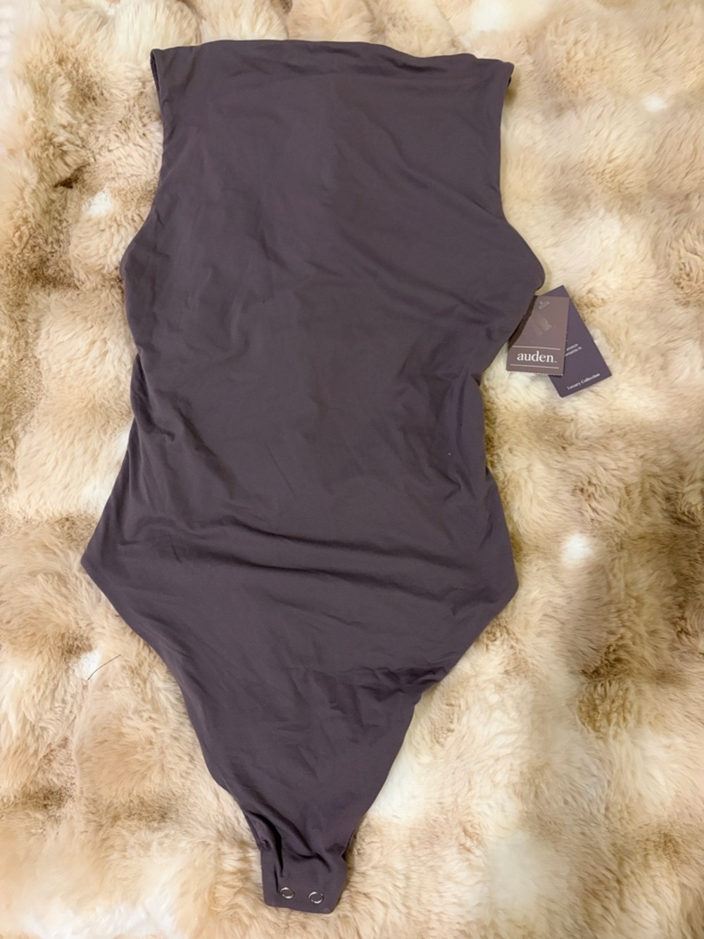Auden Sleeveless Bodysuit in Charcoal Gray medium NWT